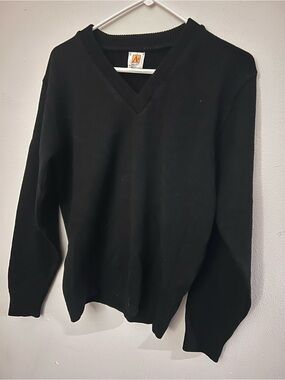 Black A+ V-Neck Men's Sweater Size L